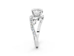 White gold Radiant Cut Solitaire with Pavé Twist Band and Four-Prong Setting_2