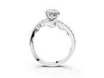 White gold Radiant Cut Solitaire with Pavé Twist Band and Four-Prong Setting_3