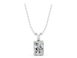 White gold Radiant Diamond Solitaire Pendant with Four Prong Setting_1