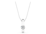 White gold Round Bezel-Set Diamond Pendant_1