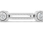 White gold Round Bezel Set Diamond Rope Chain Bracelet_1