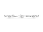 White gold Round Bezel-Set Diamond Tennis Bracelet with Pave Band