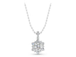 White gold Round Brilliant Cluster Diamond Pendant with Prong Setting_1