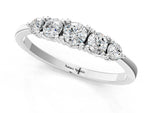 White gold Round Brilliant Diamond Half-Eternity Band with Prong Setting_1