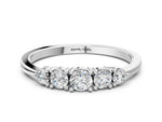 White gold Round Brilliant Diamond Half-Eternity Band with Prong Setting