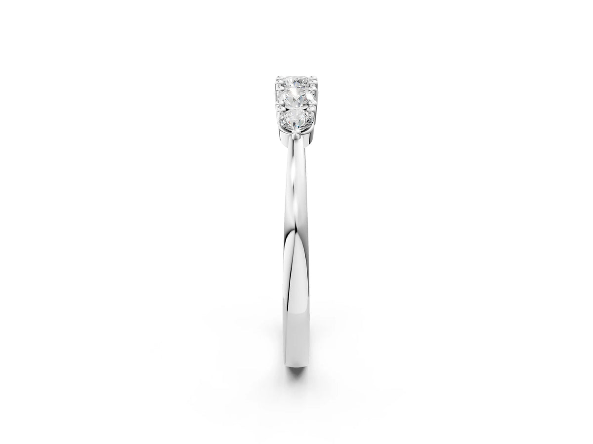White gold Round Brilliant Diamond Half-Eternity Band with Prong Setting_2