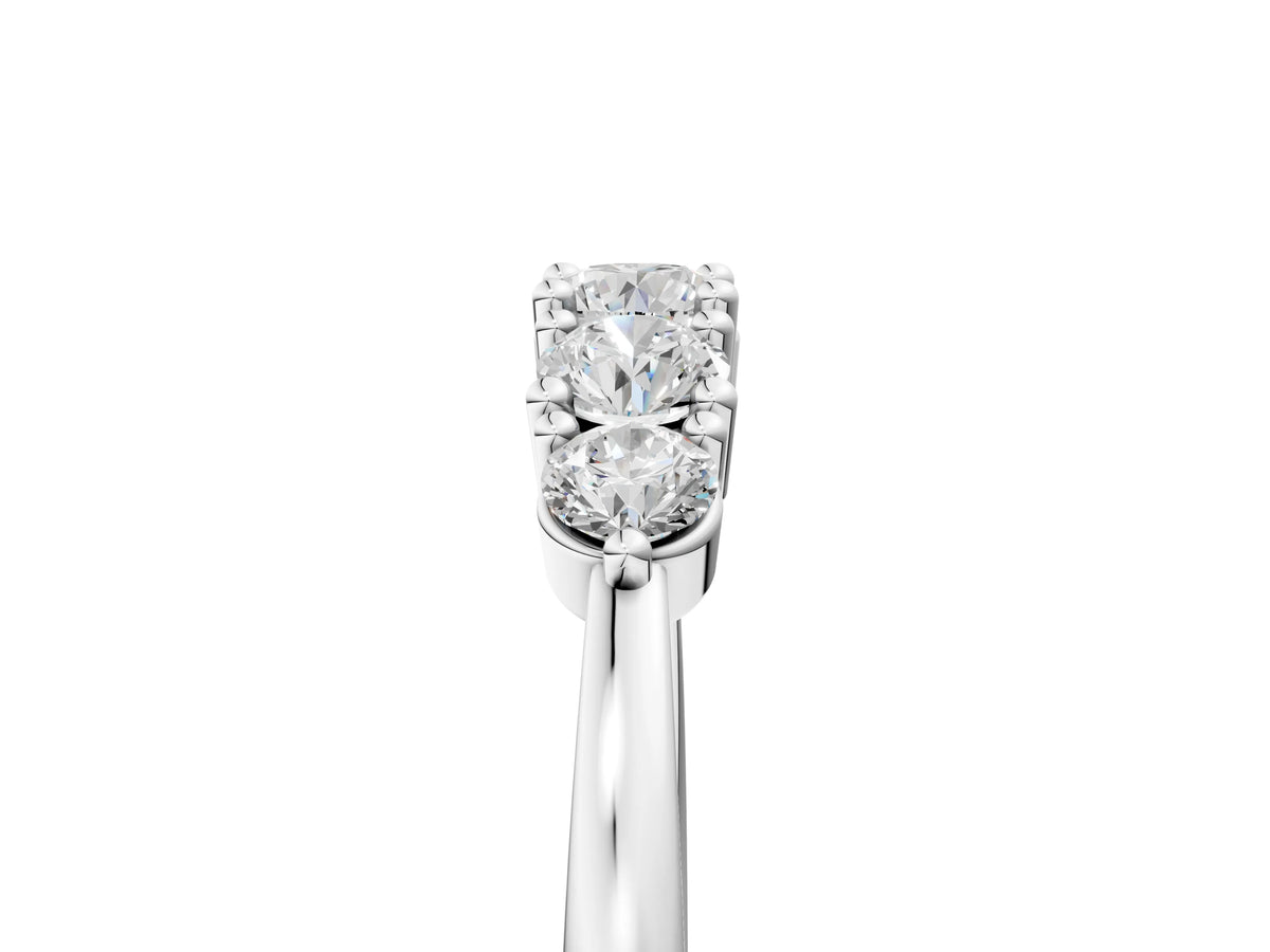 White gold Round Brilliant Diamond Half-Eternity Band with Prong Setting_5