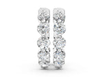 White gold Round Brilliant Diamond Inside-Out Hoop Earrings with Shared Prong Setting