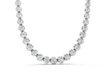 White gold Round Brilliant Diamond Tennis Necklace with Prong Setting