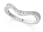 White gold Round Cut Channel Set Wave Band with Pavé Setting_1