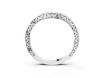 White gold Round Cut Channel Set Wave Band with Pavé Setting_3