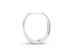 White gold Round Cut Diamond Channel Set Hoop Earrings with Prong Setting_1