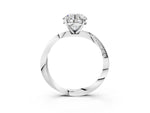 White gold Round Cut Diamond Engagement Ring with Side Stone Accents and Four-Prong Setting_3