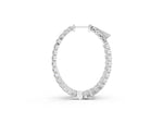 White gold Round Cut Diamond Hoop Earrings with Channel Setting and Four-Prong Setting_1