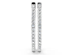 White gold Round Cut Diamond Inside-Out Hoop Earrings in White Gold with Prong Setting
