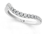 White gold Round Cut Diamond Pavé Curved Band with Shared Prong Setting_1