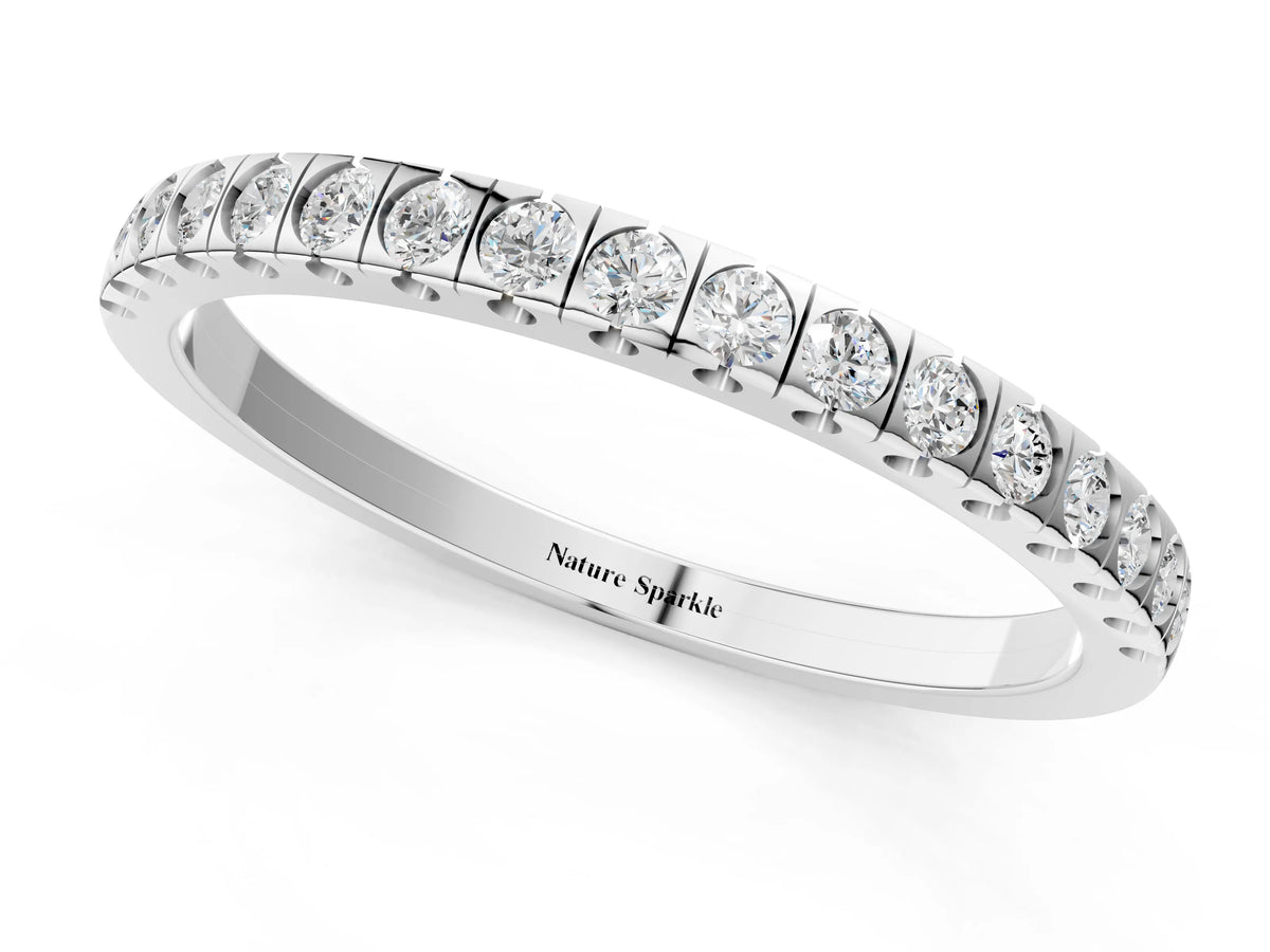 White gold Round Cut Diamond Pavé Set Eternity Band_1
