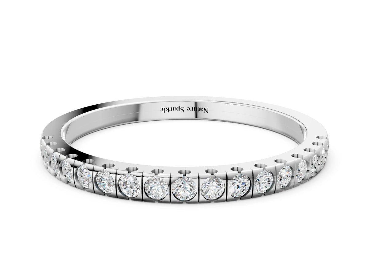 White gold Round Cut Diamond Pavé Set Eternity Band