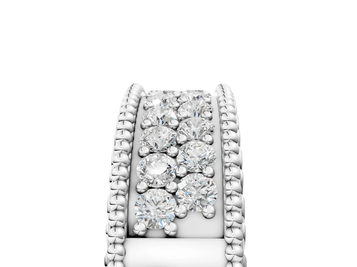 White gold Round Cut Diamond Pave Eternity Band with Bead Prong Setting_5