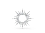 White gold Round Cut Diamond Sunburst Pendant with Pavé Setting