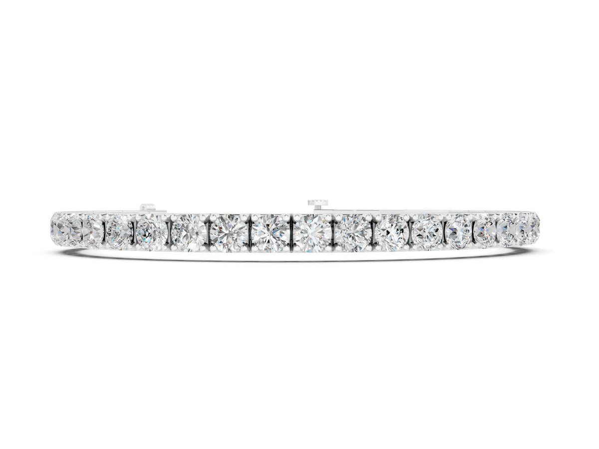 White gold Round Cut Diamond Tennis Bracelet with Box Clasp and Four-Prong Setting