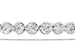 White gold Round Cut Diamond Tennis Bracelet with Prong Setting and Twisted Band_1