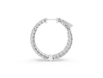 White gold Round Cut Pavé Diamond Hoop Earrings with Four-Prong Setting_1