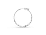 White gold Round Cut Pave Diamond Hoop Earrings with Prong Setting_1