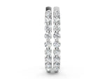 White gold Round Cut Prong Set Diamond Hoop Earrings
