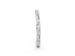 White gold Round Diamond Bar Set Eternity Band with Filigree Design_2
