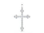 White gold Round Diamond Bezel Set Cross Pendant