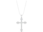 White gold Round Diamond Bezel Set Cross Pendant_1