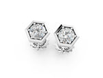 White gold Round Diamond Bezel-Set Stud Earrings_1