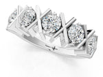 White gold Round Diamond Channel Set Band with X-Prong Detail_1
