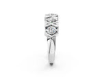 White gold Round Diamond Channel Set Band with X-Prong Detail_2