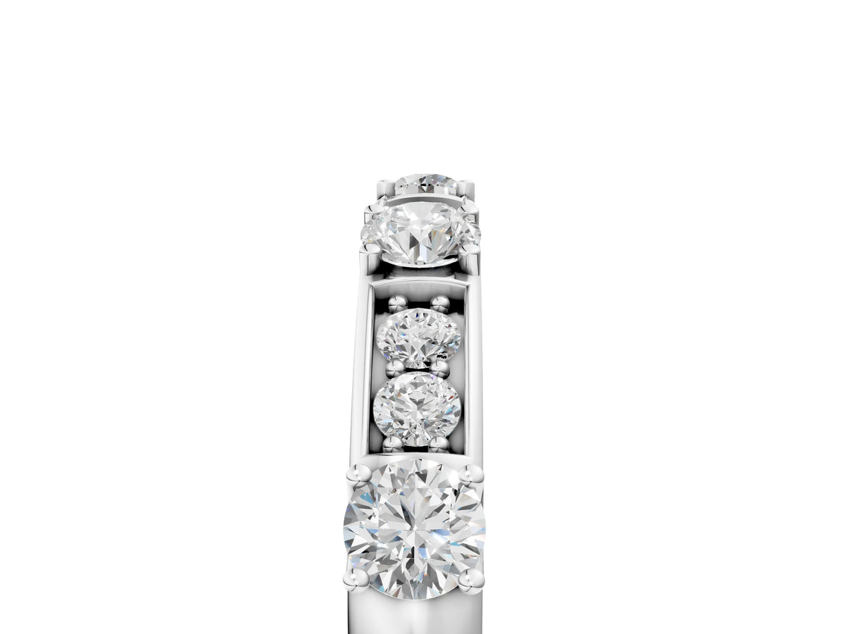 White gold Round Diamond Channel Set Eternity Band with Prong Setting_5