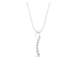 White gold Round Diamond Channel Set Vertical Bar Pendant_1