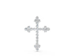 White gold Round Diamond Cluster Cross Pendant with Prong Setting