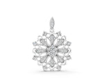 White gold Round Diamond Cluster Milgrain Pendant