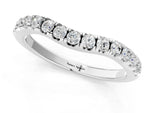 White gold Round Diamond Curved Pavé Wedding Band with Shared Prong Setting_1