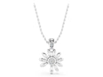 White gold Round Diamond Daisy Flower Pendant with Diamond Accents_1