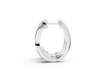 White gold Round Diamond Double Row Huggie Hoop Earrings_1