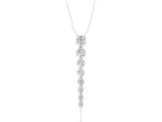 White gold Round Diamond Drop Necklace with Bezel Setting_1