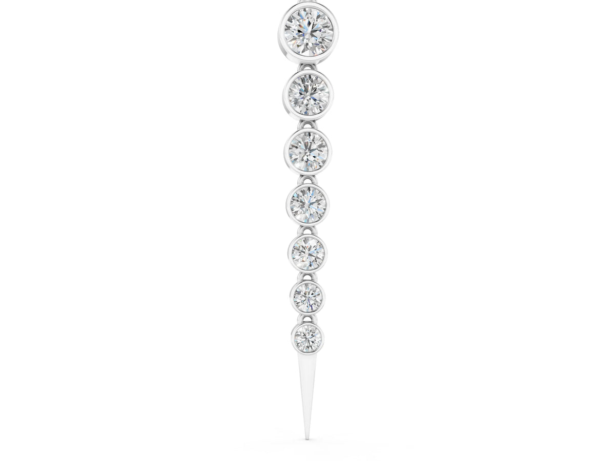 White gold Round Diamond Drop Necklace with Bezel Setting