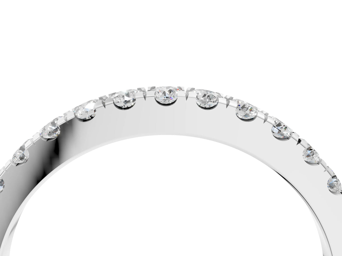 White gold Round Diamond Eternity Band with Prong Setting_4