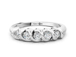 White gold Round Diamond Eternity Band with Twist Prong Setting