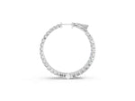 White gold Round Diamond Eternity Hoop Earrings with Pavé Setting and Shared Prong_1
