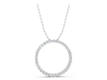 White gold Round Diamond Eternity Pendant with Prong Setting_1