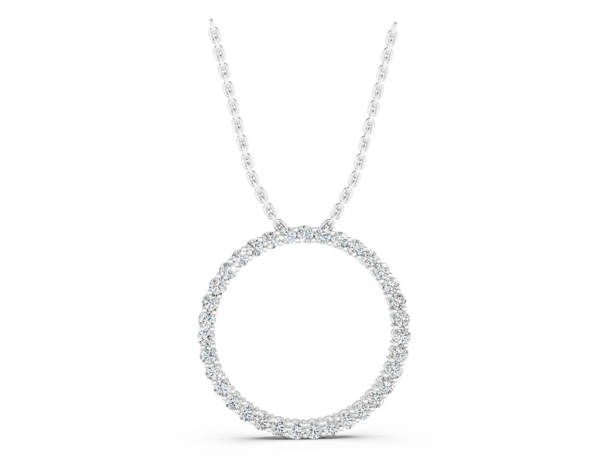 White gold Round Diamond Eternity Pendant with Prong Setting_1