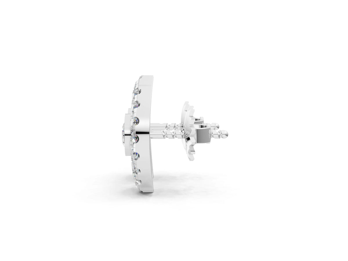 White gold Round Diamond Evil Eye Stud Earrings_1
